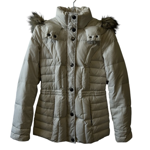 Women's Puffer Jacket with Faux Fur Hood - Picture 1 of 5